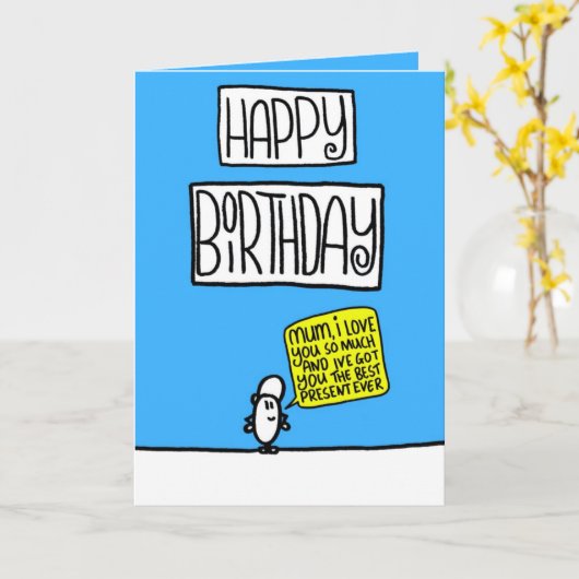 mum verjaardagskaart kaart (Gele Bloem)