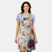 Mum waterverf bloemenschrift elegant bewerkbaar schort (Gedragen)