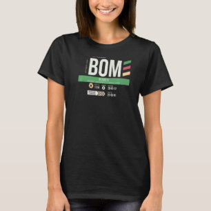 Mumbai BOM Airport Code Retro Travel Day I T-shirt