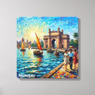 Mumbai Gateway India Haven Ouderwets Uitgerekte Ca Canvas Afdruk