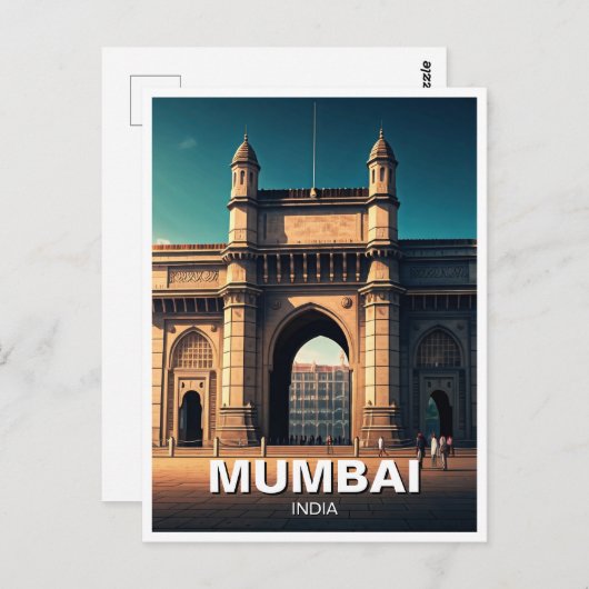 Mumbai Gateway of India Reizen Souvenir Briefkaart (Voorkant / Achterkant)