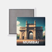 Mumbai Gateway of India Reizen Souvenir Magneet (Voorkant / Achterkant)