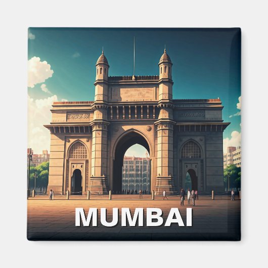 Mumbai Gateway of India Reizen Souvenir Magneet (Voorkant)