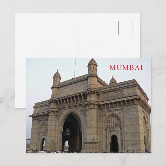 Mumbai Gateway of India uitzicht briefkaart (Voorkant / Achterkant)