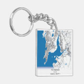 Mumbai India City Map Eenvoudig reizen Sleutelhanger (Voorkant Links)