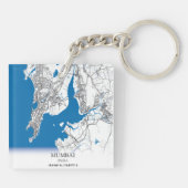 Mumbai India City Map Eenvoudig reizen Sleutelhanger (Achterkant)
