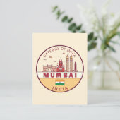 Mumbai India City Skyline Embleem Briefkaart (Staand voorkant)