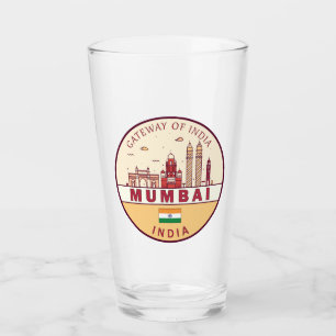 Mumbai India City Skyline Embleem Glas