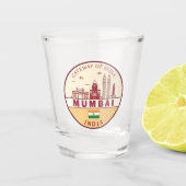 Mumbai India City Skyline Embleem Shot Glas (Voorkant)