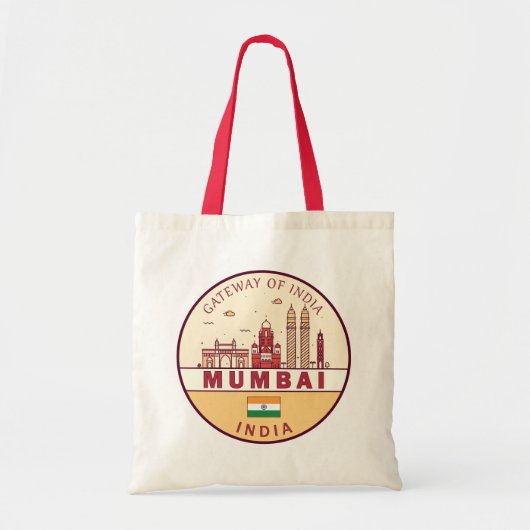 Mumbai India City Skyline Embleem Tote Bag (Voorkant)