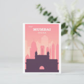  Mumbai India City Skyline Roze Reizen Briefkaart (Staand voorkant)