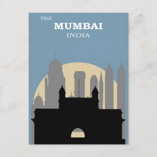  Mumbai India City Skyline Travel Briefkaart