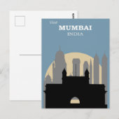 Mumbai India City Skyline Travel Briefkaart (Voorkant / Achterkant)