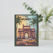Mumbai India Gateway of India Illustratie Reizen Briefkaart (Staand voorkant)