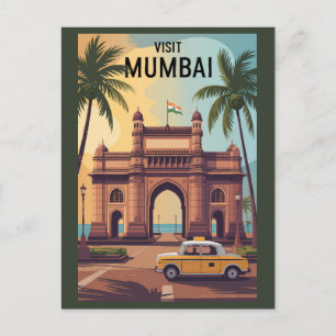 Mumbai India Gateway of India Illustratie Reizen Briefkaart
