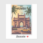 Mumbai India Gateway of India Illustratie Reizen Sticker (Vel)