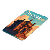 Mumbai India Illustration Travel Art Vintage Magneet (Linkerzijde)