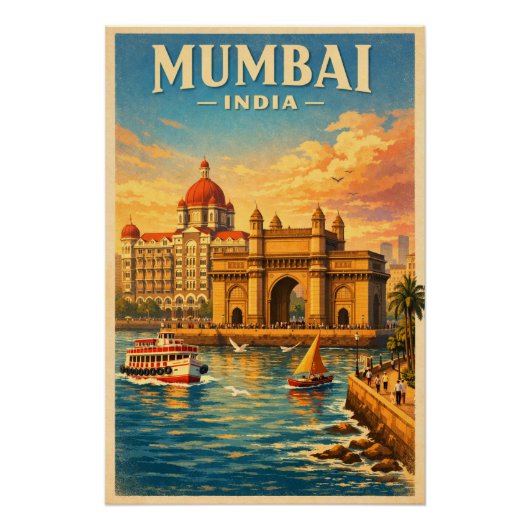 Mumbai, India, in a classic retro Perfect Poster (Voorkant)