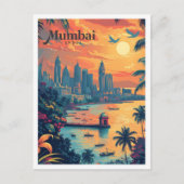 Mumbai India  Kunst Reizen Illustratie Briefkaart (Voorkant)