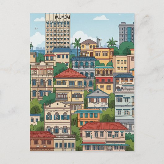Mumbai India Reizen Briefkaart (Voorkant)