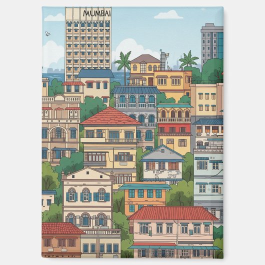Mumbai India Reizen Magneet (Voorkant)