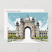  Mumbai, India Reizen waterverf Toerisme Briefkaart (Voorkant / Achterkant)