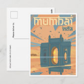 Mumbai, India Reizen waterverf Toerisme Briefkaart (Voorkant / Achterkant)