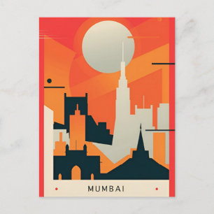  Mumbai, India Reizen waterverf Toerisme Briefkaart