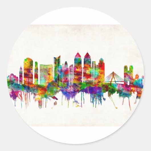 Mumbai India Skyline Ronde Sticker (Voorkant)