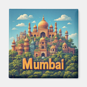 Mumbai India Stad Reis Souvenir 🗺️ Magneet