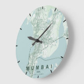 Mumbai India Stadkaart Minimalistisch Grote Klok (Hoek)
