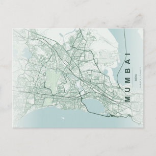 Mumbai India Stadkaart Minimalistisch Ontwerp Briefkaart