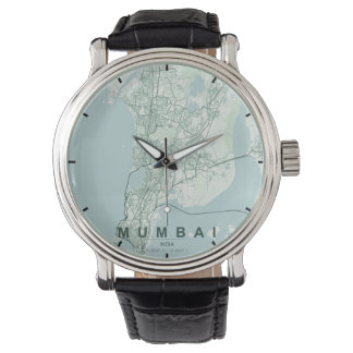 Mumbai India Stadkaart Minimalistisch Ontwerp Horloge