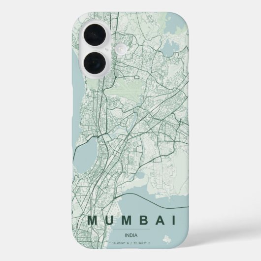 Mumbai India Stadsplattegrond Minimalistisch Ontwe Case-Mate iPhone Case (Achterkant)