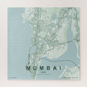 Mumbai India Stadsplattegrond Minimalistisch Ontwe Legpuzzel