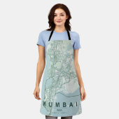Mumbai India Stadsplattegrond Minimalistisch Ontwe Schort (Gedragen)