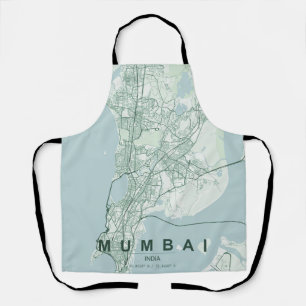 Mumbai India Stadsplattegrond Minimalistisch Ontwe Schort