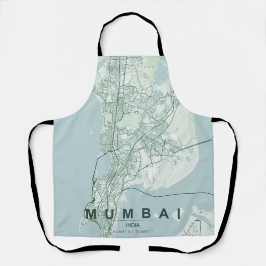Mumbai India Stadsplattegrond Minimalistisch Ontwe Schort (Voorkant)