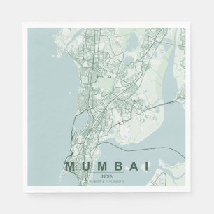 Mumbai India Stadsplattegrond Minimalistisch Ontwe Servet