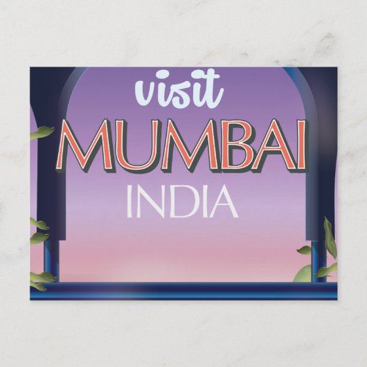 Mumbai India vintage stijl reisposter Briefkaart (Voorkant)
