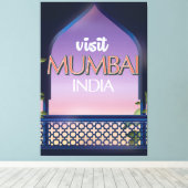 Mumbai India vintage stijl reisposter Canvas Afdruk (Insitu (Houten vloer))