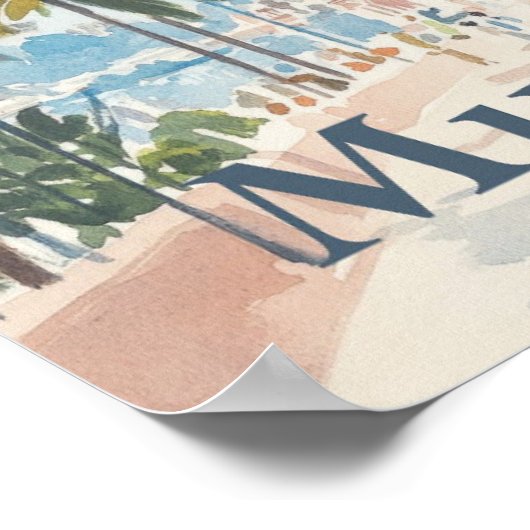 Mumbai India Waterverf Schilderij Reizen Poster (Hoek)