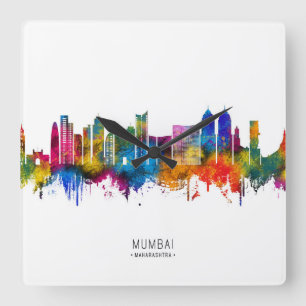 Mumbai Maharashtra Silhouet Vierkante Klok