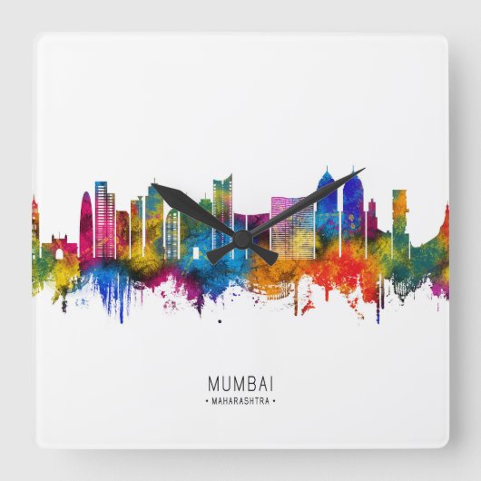 Mumbai Maharashtra Skyline Vierkante Klok (Voorkant)