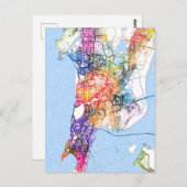 Mumbai Maharashtra Stadsplattegrond Briefkaart (Voorkant / Achterkant)