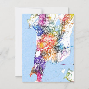 Mumbai Maharashtra Stadsplattegrond Briefkaart
