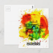 mumbai poort van india voor heldere waterverven briefkaart (Voorkant / Achterkant)
