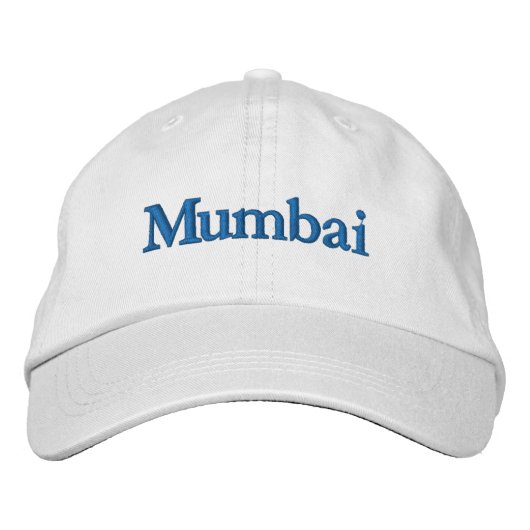Mumbai Stad Vetgedrukte Tekst Geborduurde Pet (Voorkant)