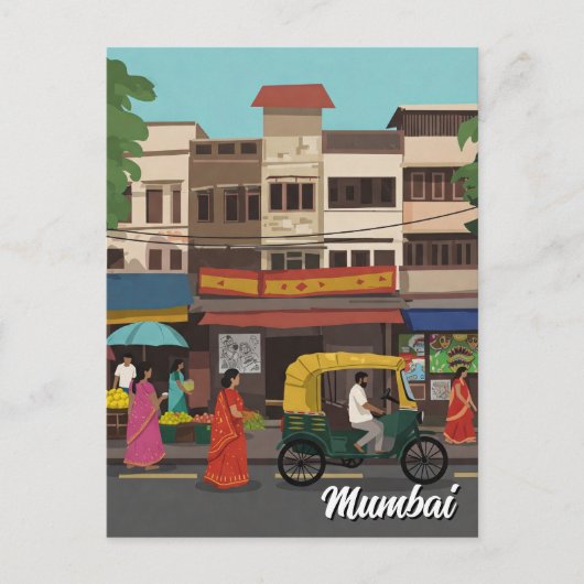 Mumbai Travel Souvenir Briefkaart (Voorkant)