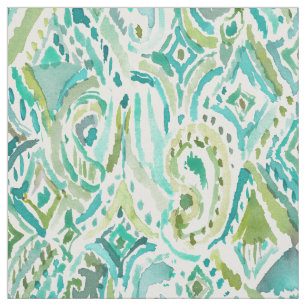 MUMBAI VIBES Aqua Paisley Tribal Stof